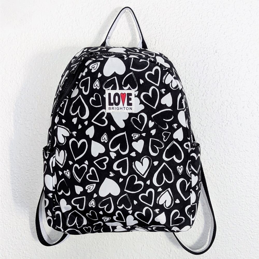 Brighton Limited Edition ENDLESS LOVE Backpack Retail $150 Black White Hearts
